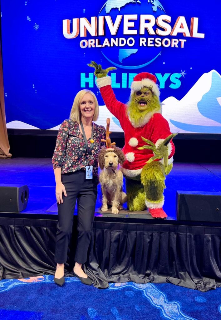 Ashley Belanger with the Grinch at Universal Orlando Resort