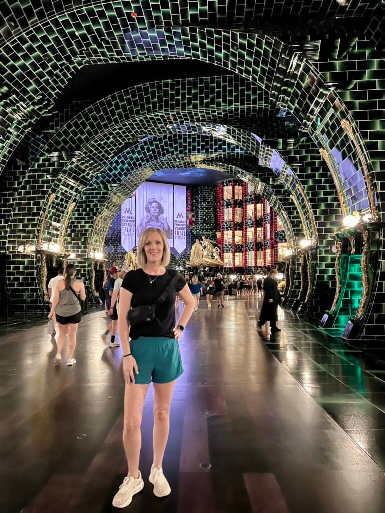 Ashley Belanger in the Ministry of Magic at Universal Epic Universe