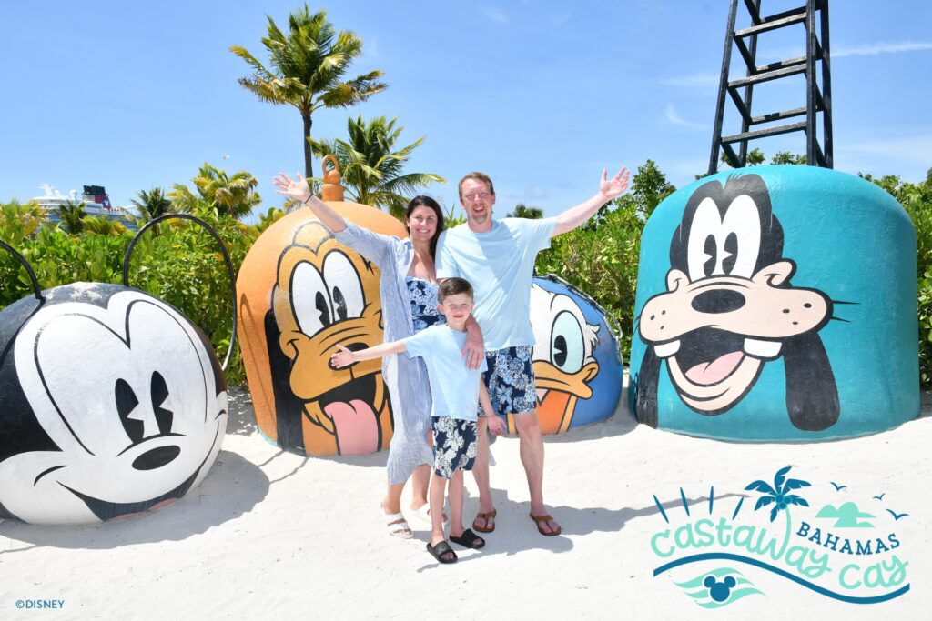 Kayla Zimmerman and her family on Disney Cruise Line’s Castaway Cay in the Bahamas